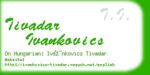 tivadar ivankovics business card